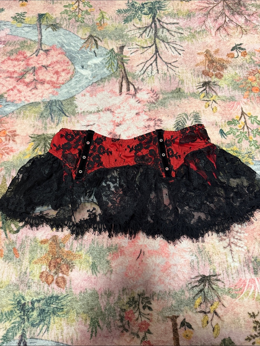 Victoria Secret Very Sexy Lace Gothic Mini Garter Skirt Lingerie XS/S